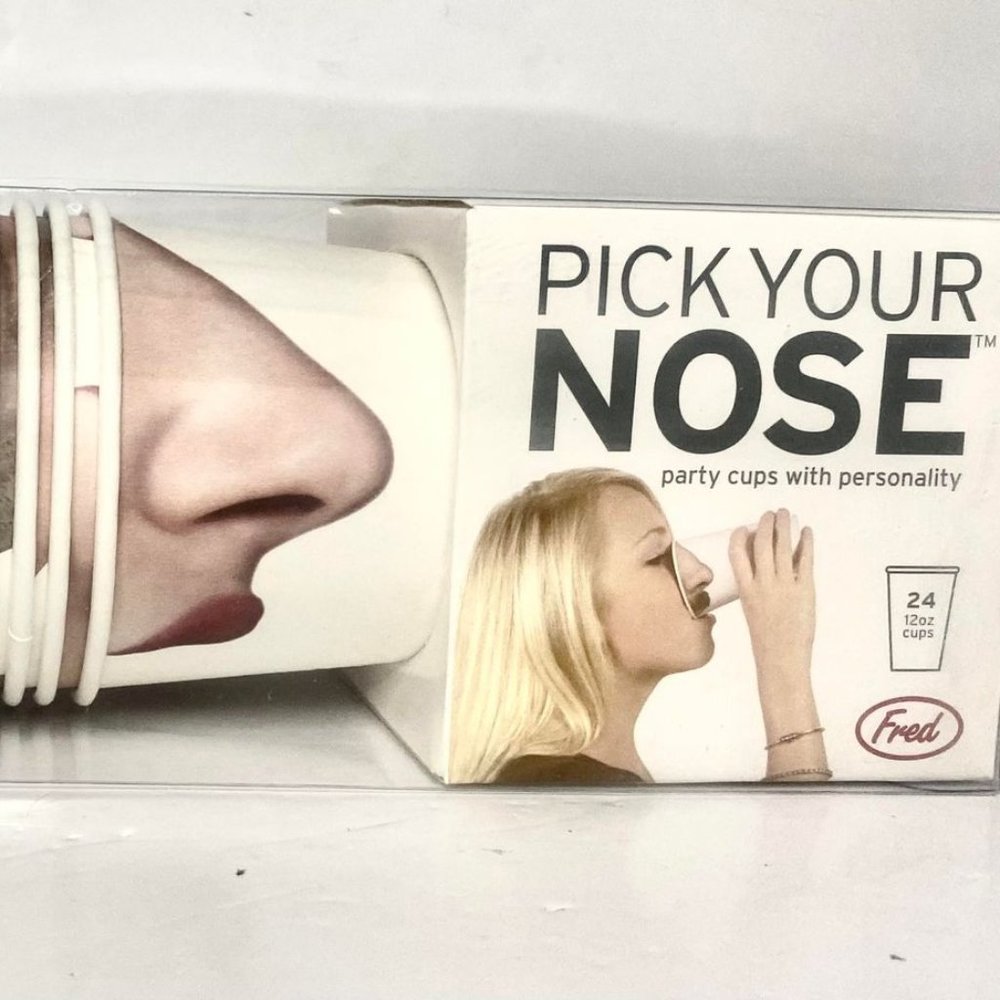 Genuine Fred Pick Your Nose 24 Paper Cups Fun Party New In Box